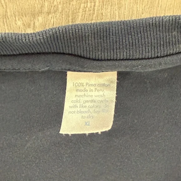 Men's LAKE Pima Cotton Navy Long Sleeve Pocket Shirt - Picture 2 of 3